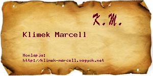 Klimek Marcell névjegykártya
